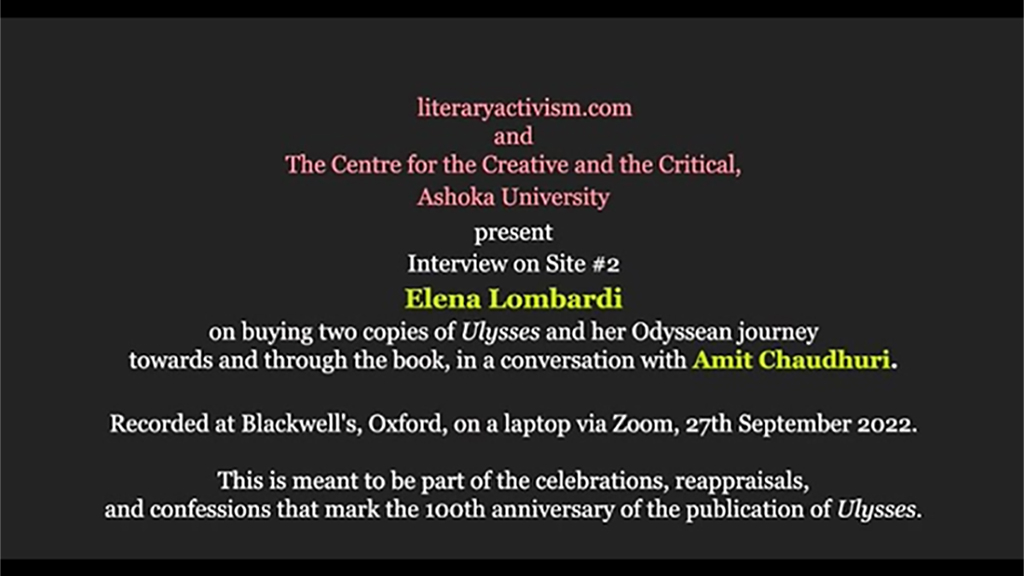 Elena Lombardi on <em>Ulysses</em>, at Blackwell’s Bookshop, Oxford